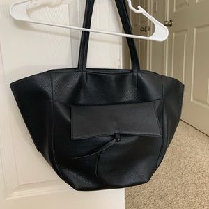 Anthropology Black Tote with Detachable Crossbody Bag